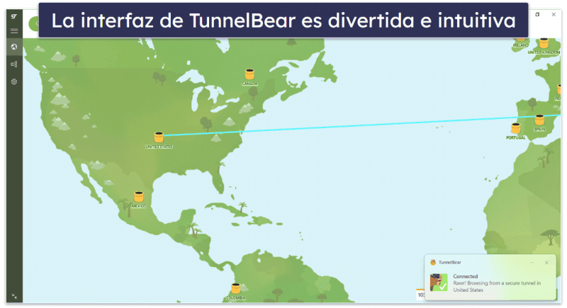 8. TunnelBear: buena VPN para principiantes