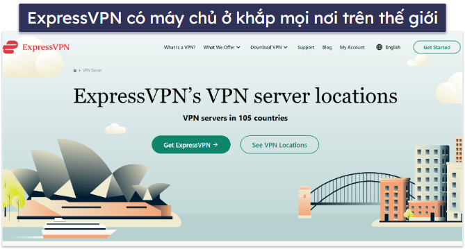Các máy chủ &amp; địa chỉ IP của ExpressVPN