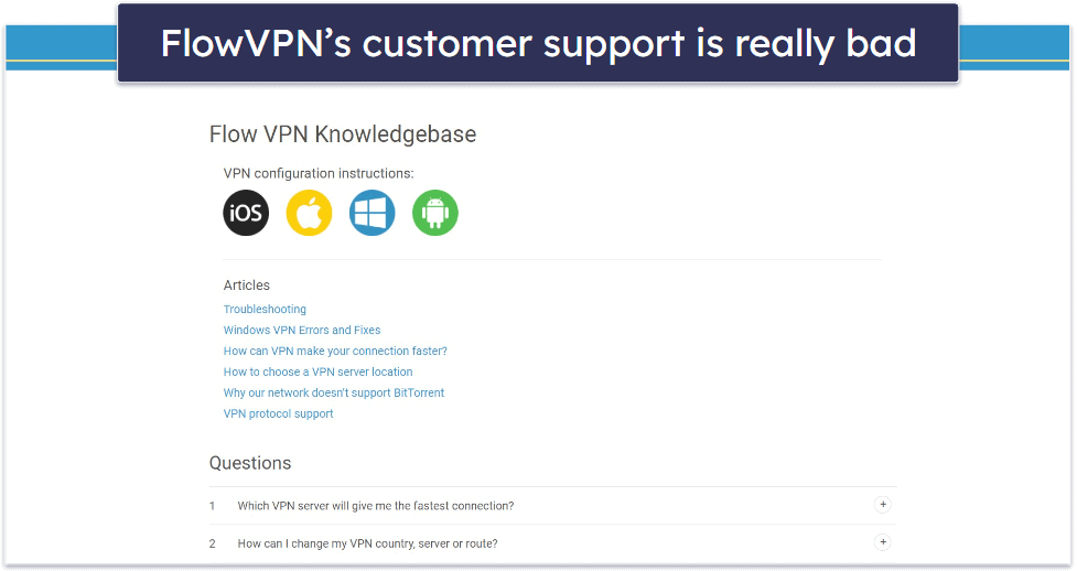 FlowVPN Customer Support — Unresponsive & Unhelpful
