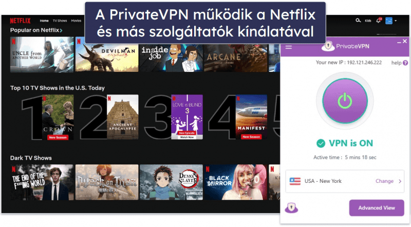6. PrivateVPN — Jó a VPN a streameléshez