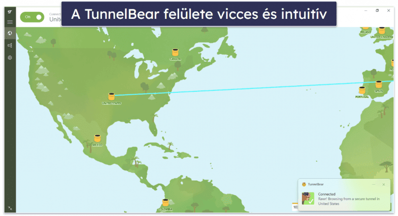 8. TunnelBear — Jó VPN a kezdők számára