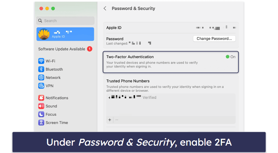 6. Enable iCloud Two-Factor Authentication