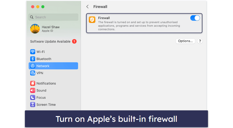 8. Turn On Your Mac’s In-Built Firewall