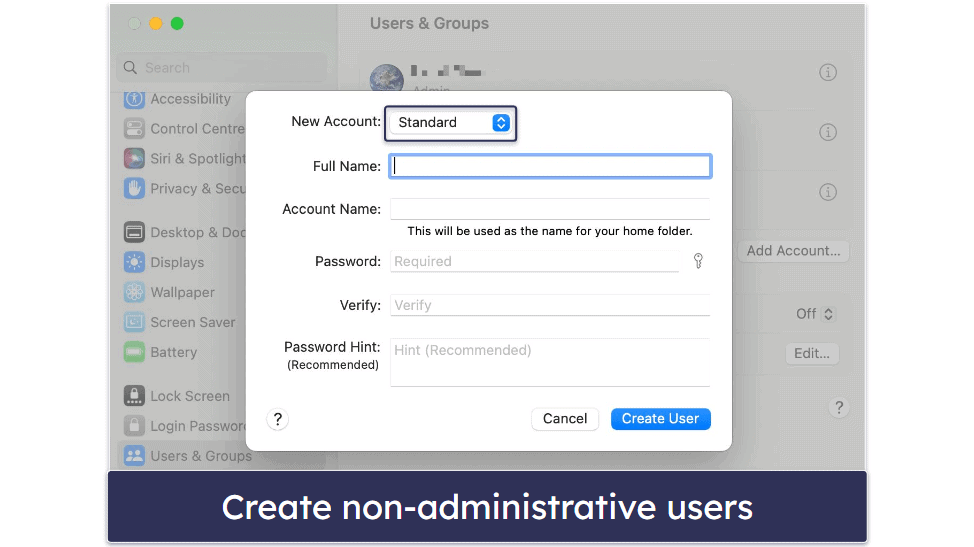 3. Create a Non-Admin Account