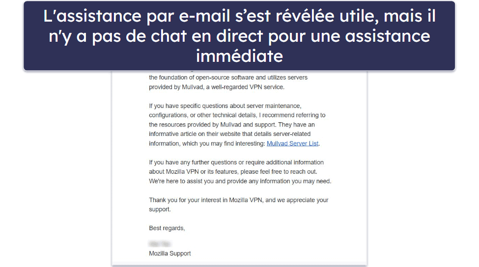 Mozilla VPN : Assistance client