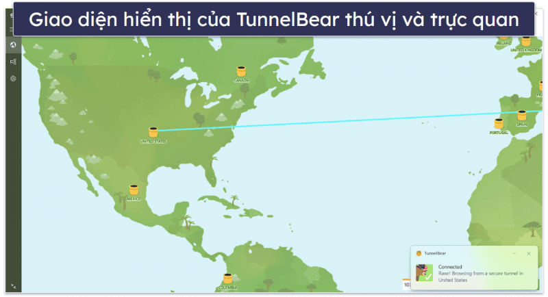 8. TunnelBear – VPN tốt cho người mới bắt đầu
