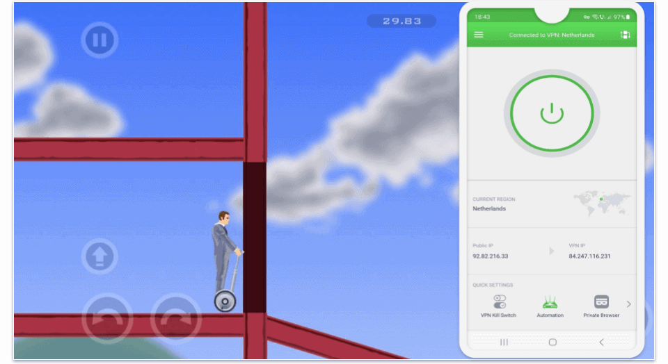 🥈2. Private Internet Access — Great VPN for Playing Happy Wheels on Mobile Devices