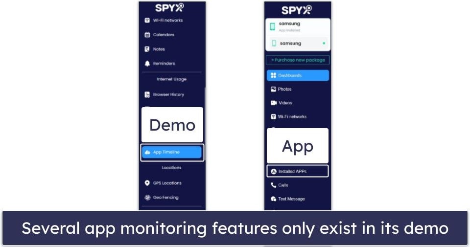 SpyX Features