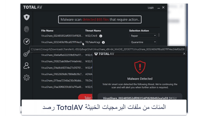 🥉3. TotalAV – أسهل برنامج مكافح فيروسات في الاستخدام