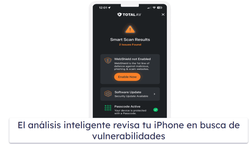 Mejor antivirus gratis para iOS: TotalAV Mobile Security y VPN privada