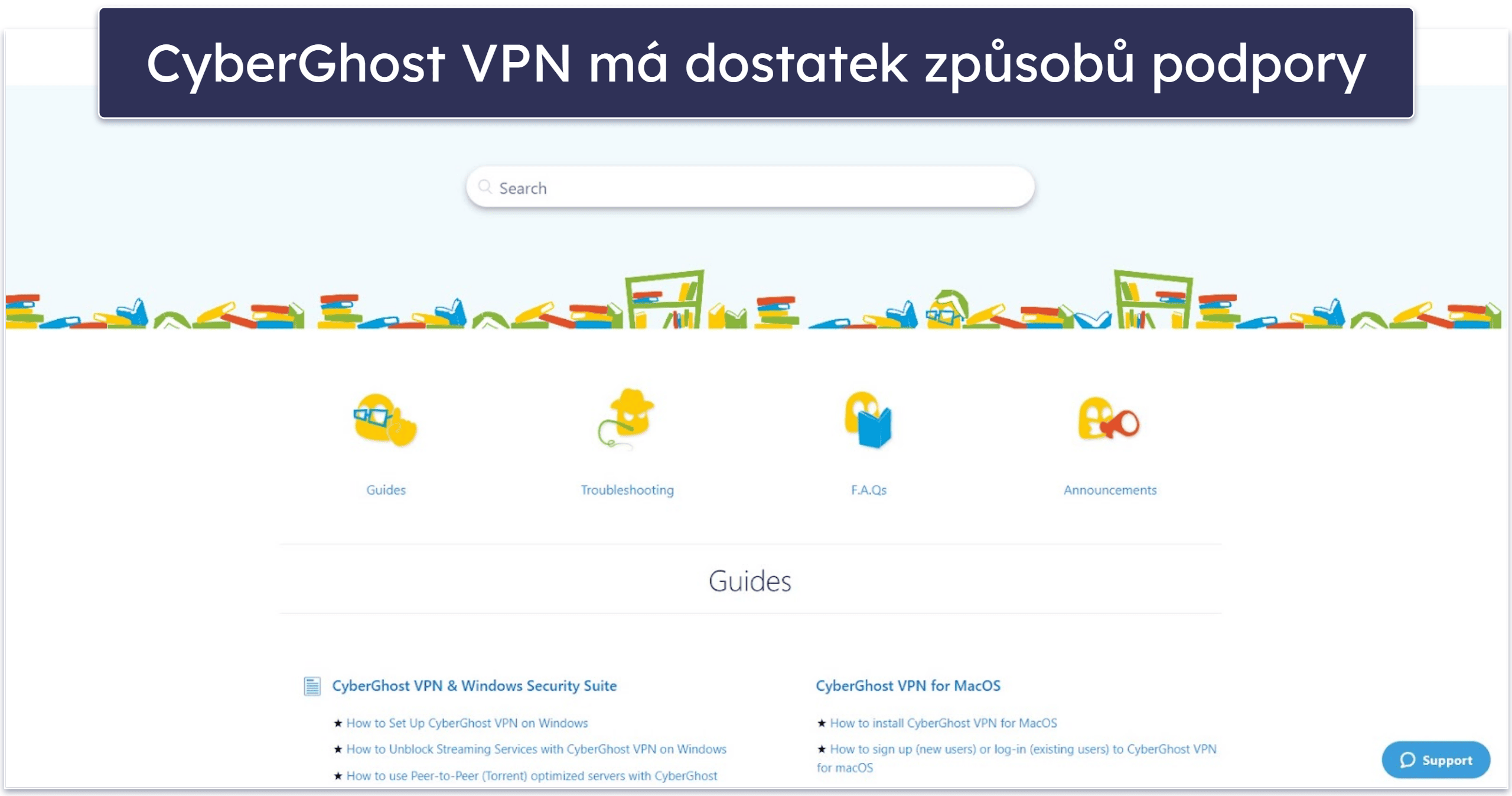 CyberGhost VPN zákaznická podpora