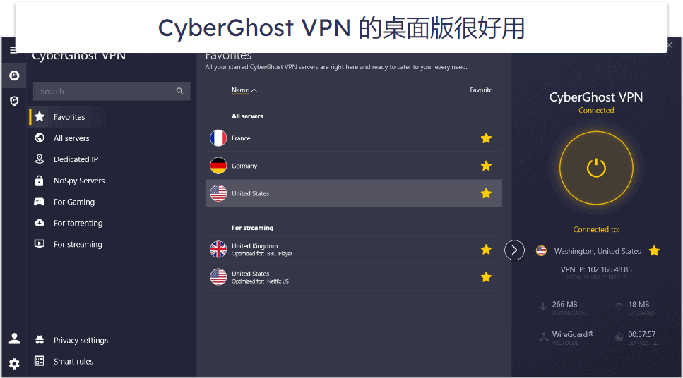 CyberGhost VPN 易用度：移动和桌面应用