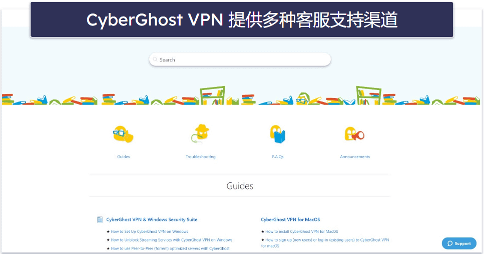 CyberGhost VPN 客服支持