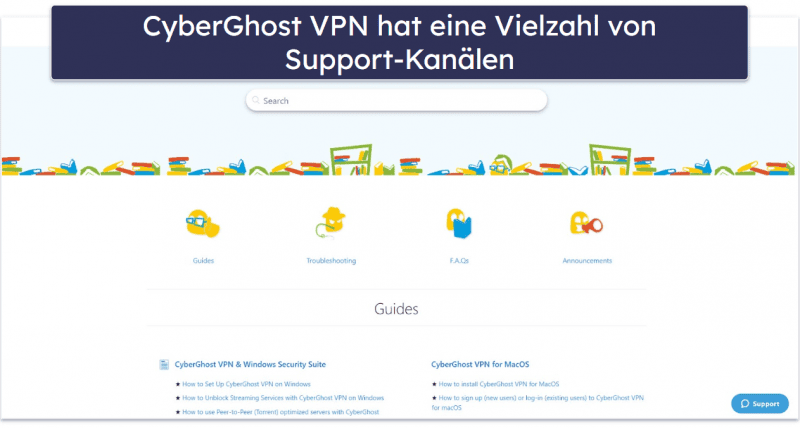 CyberGhost VPN – Kunden-Support