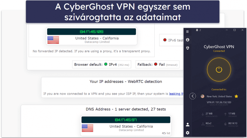 CyberGhost VPN funkciók