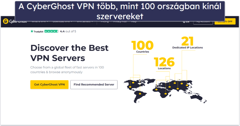 CyberGhost VPN szerverek és IP-címek