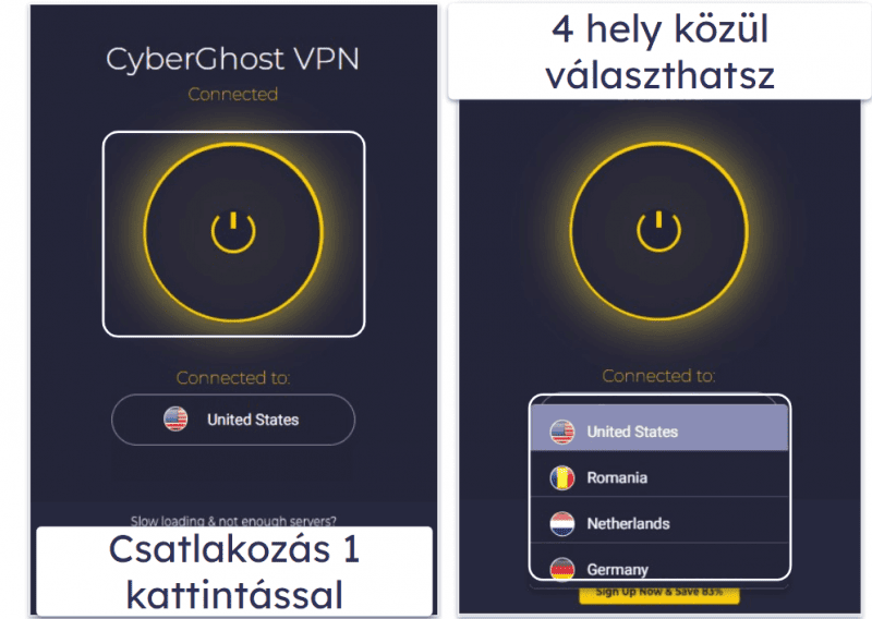 CyberGhost VPN használat: mobil és asztali alkalmazások