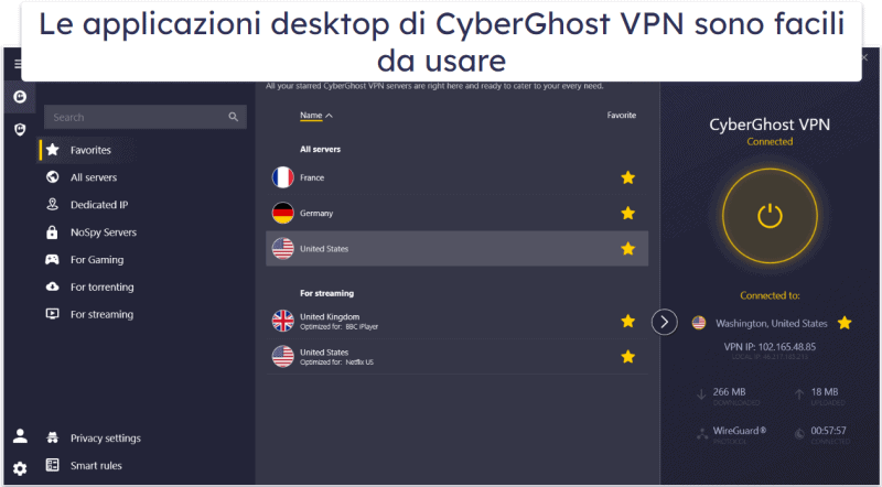 Usabilità di CyberGhost VPN su dispositivi mobili e desktop