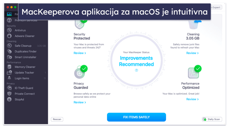 Bonus. MacKeeper – intuitivan antivirusni program za Mac s puno značajki
