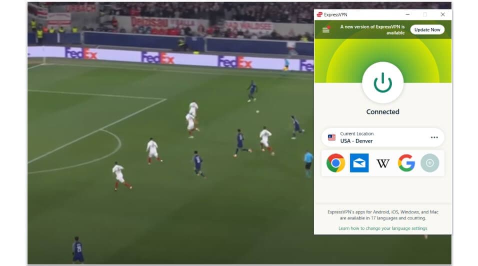 🥇1. ExpressVPN — チャンピオンズリーグ視聴に最適なVPN(2026年版)