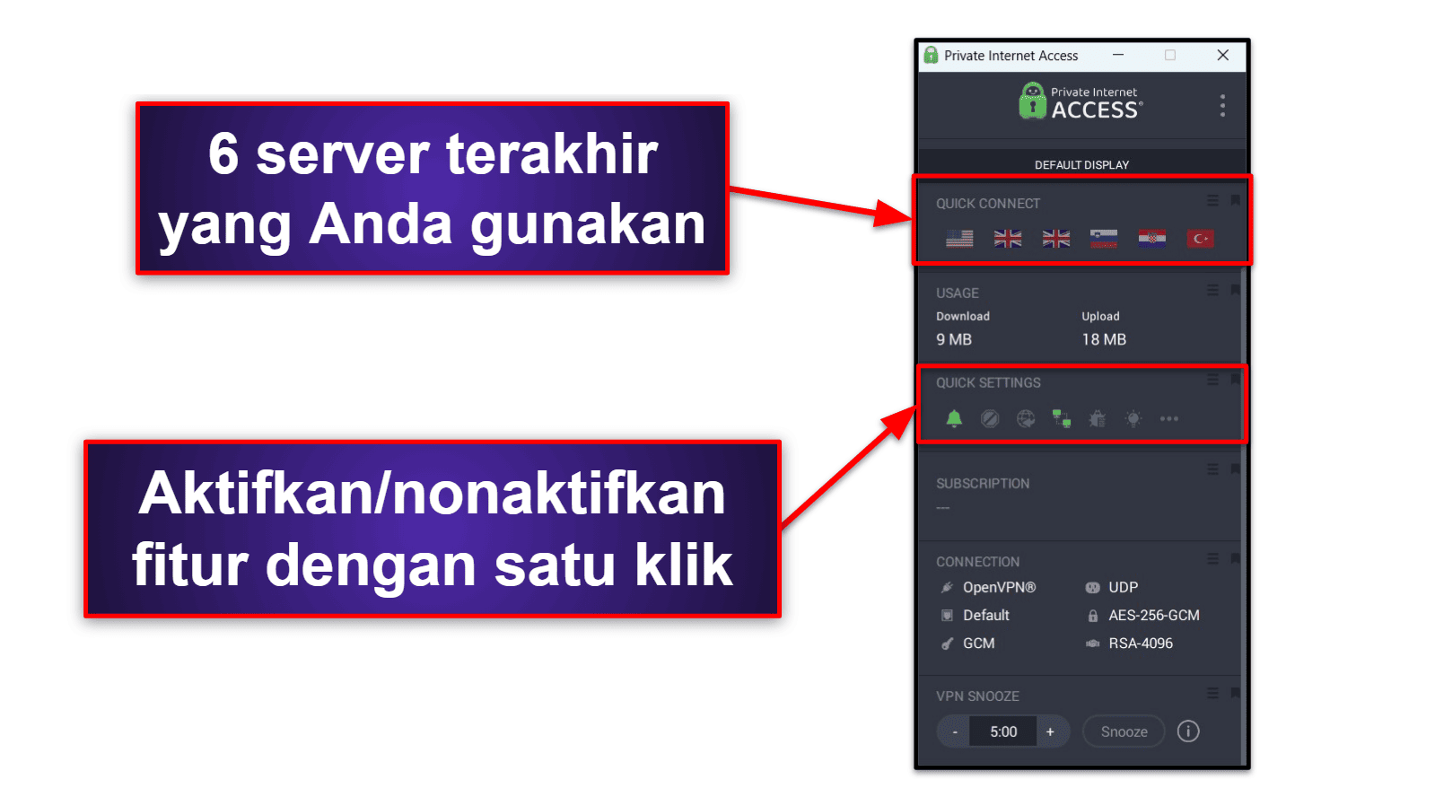 🥈2. Private Internet Access: Fitur Privasi yang Luar Biasa