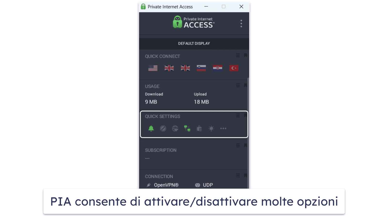🥈 2. Private Internet Access:  VPN personalizzabile + buona velocità di gioco per CoD:MW
