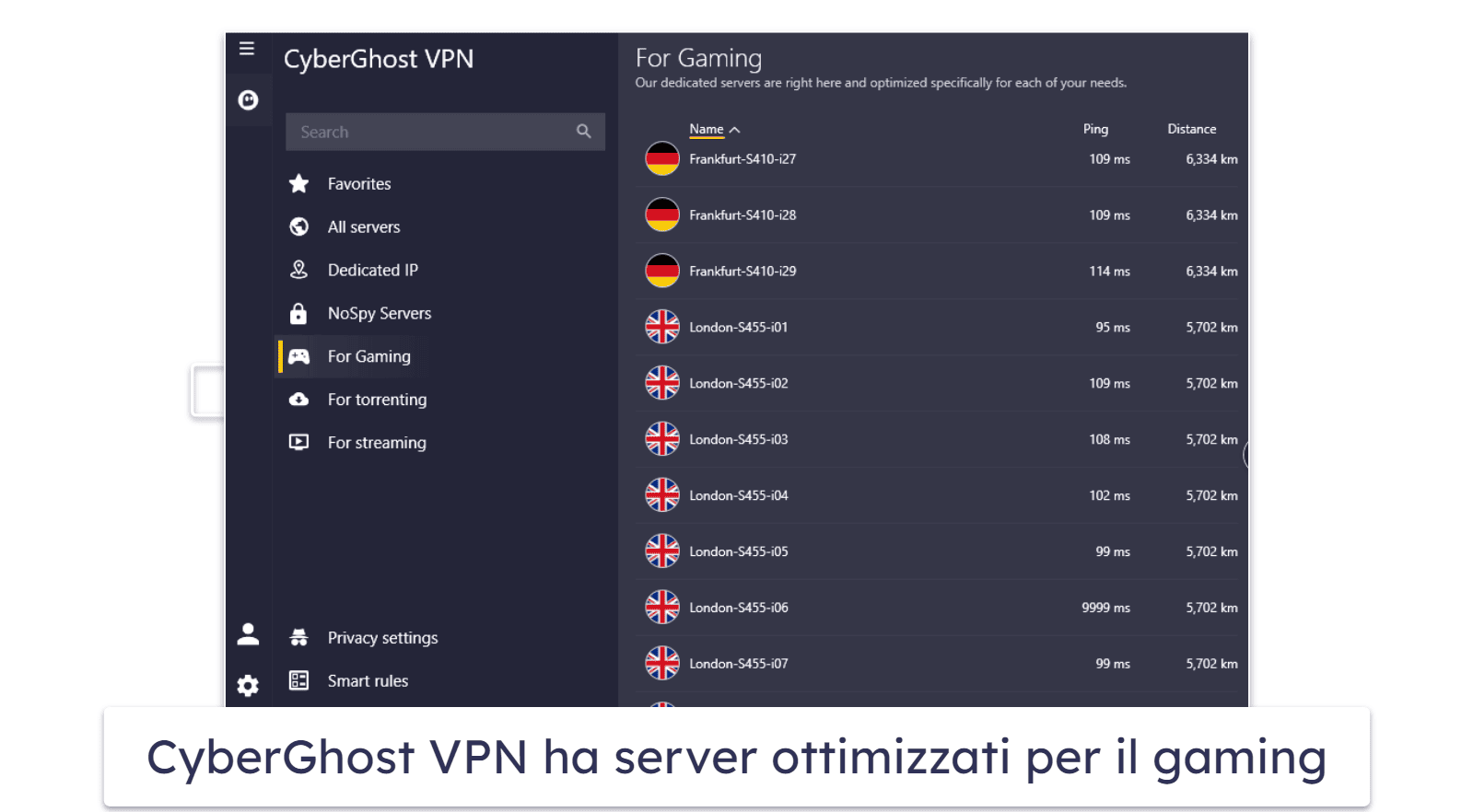 🥉 3. CyberGhost VPN: server ottimizzati per giocare a CoD: MW3