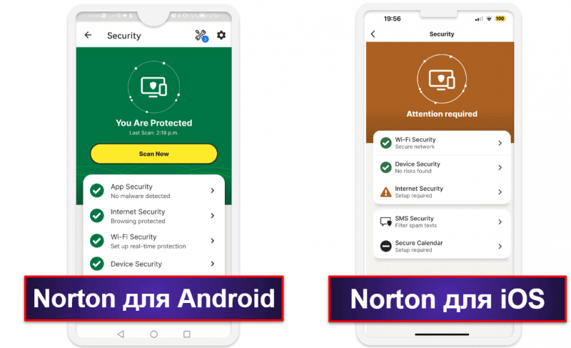 Мобильное приложение Norton 360