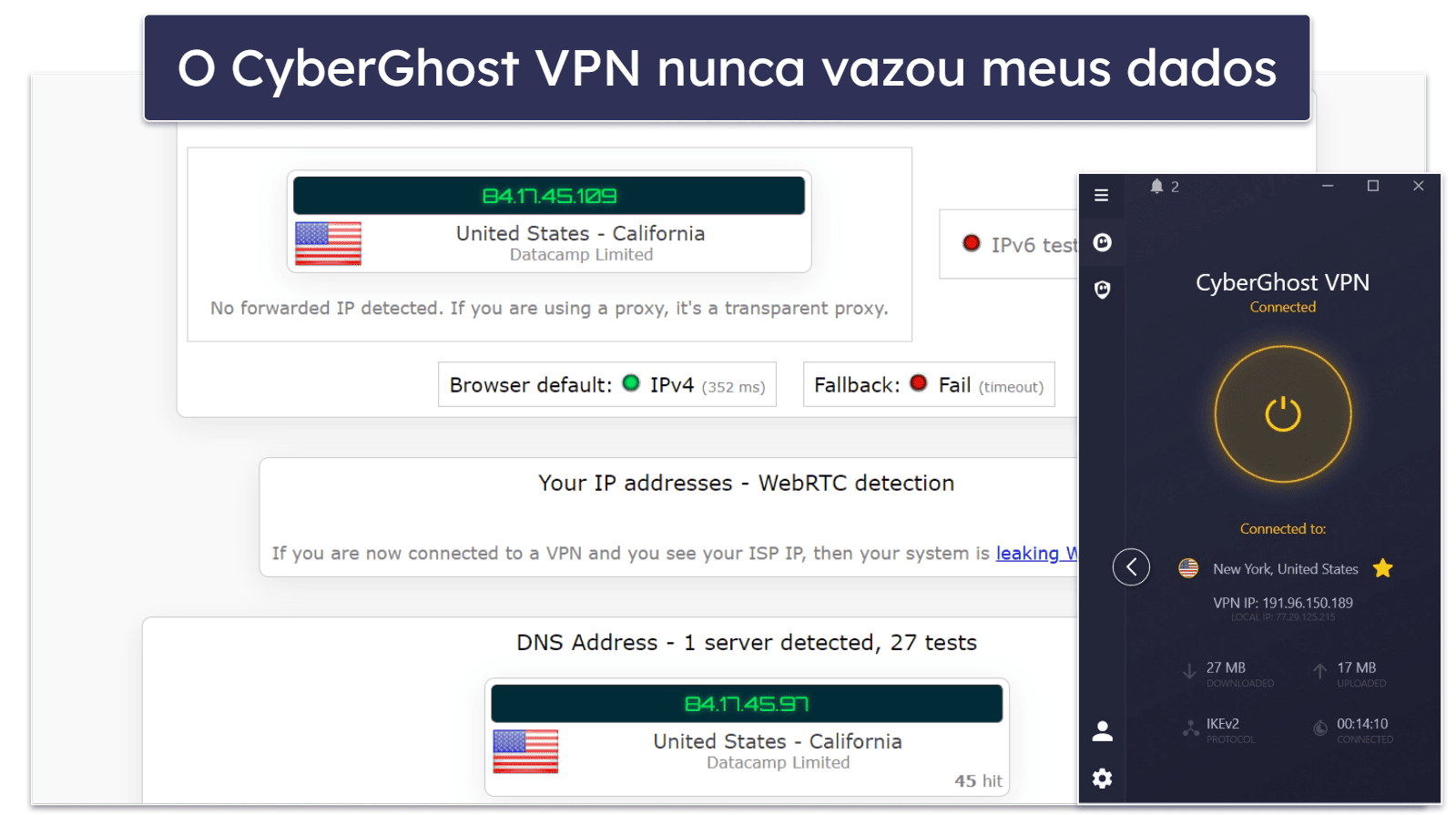 Recursos do CyberGhost VPN