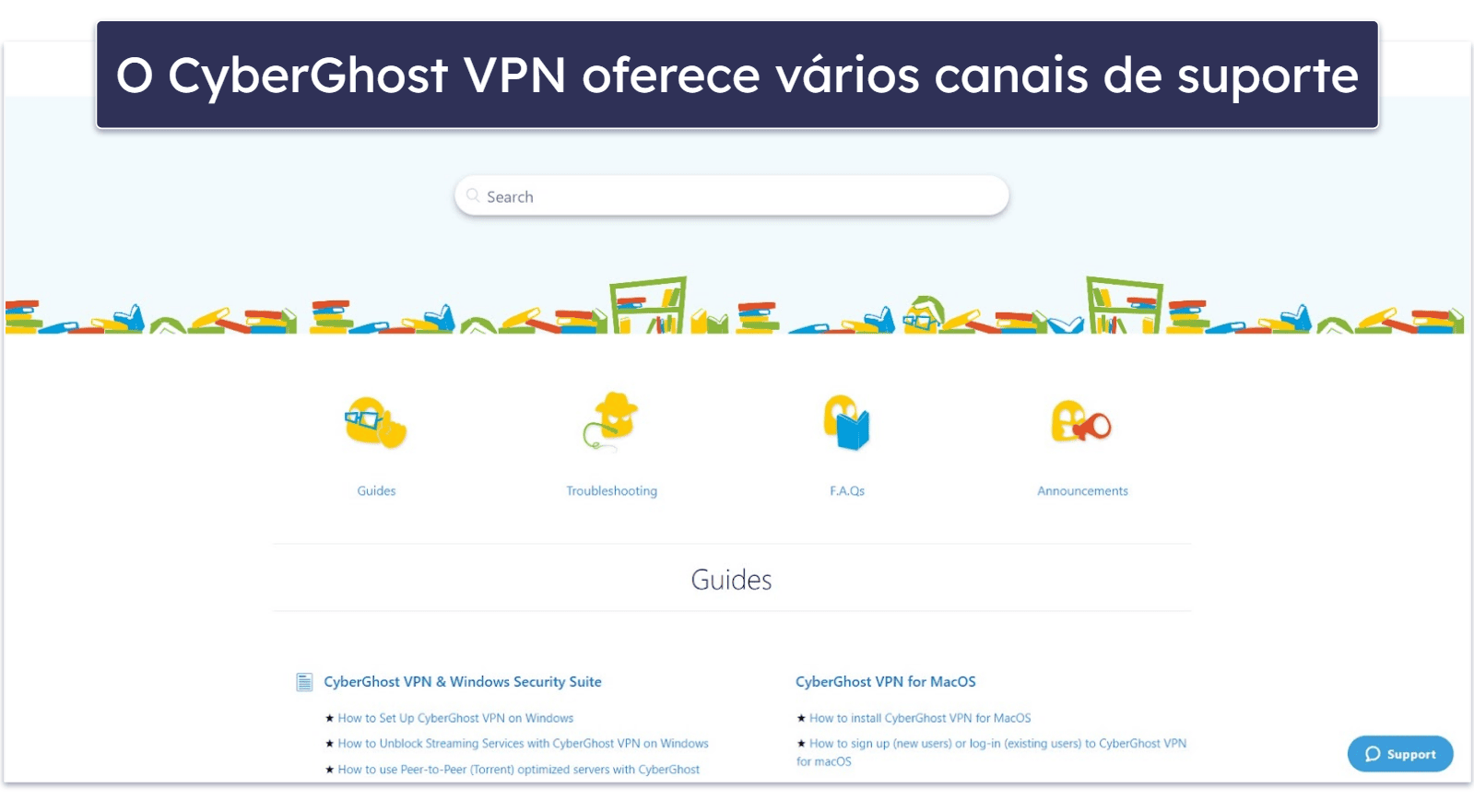 Suporte do CyberGhost VPN