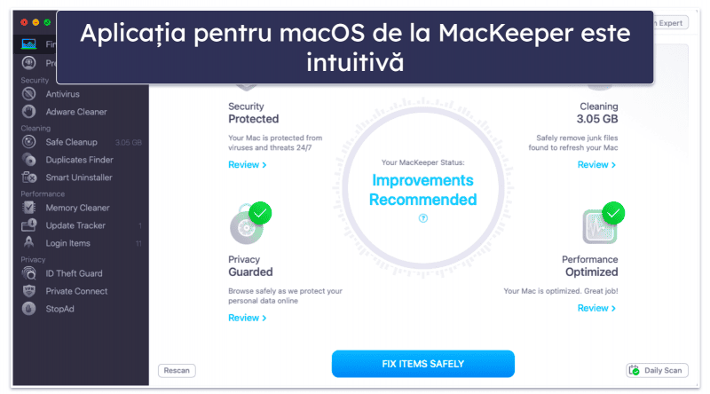 Bonus. MacKeeper — Antivirus intuitiv și bogat în funcții pentru Mac