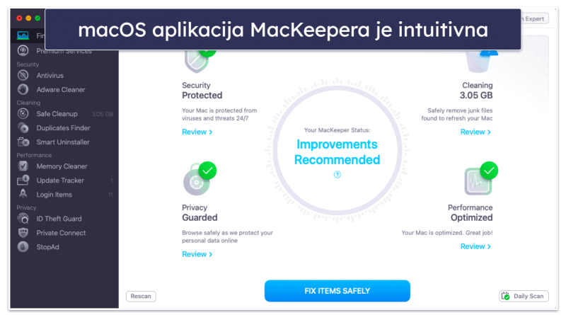 Bonus. MacKeeper — Intuitivni i bogati antivirus za Mac