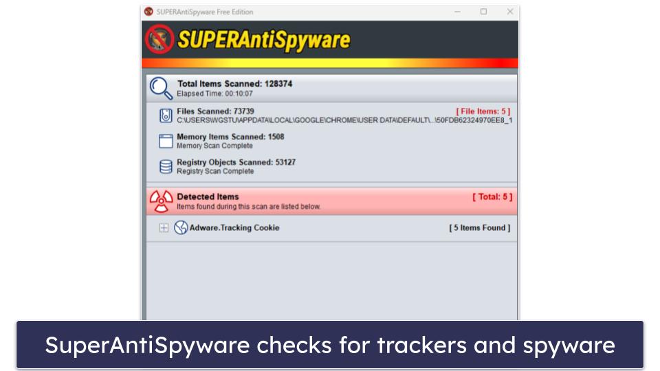 10. SUPERAntiSpyware — Best for Additional Spyware Protection