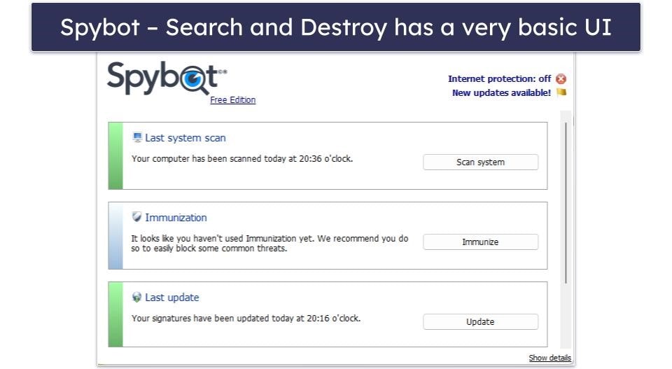 Bonus. Spybot – Search and Destroy — Best for Advanced Users