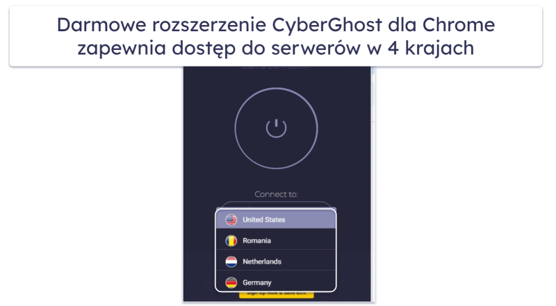 5. CyberGhost VPN — Najlepsze darmowe rozszerzenie VPN dla Google Chrome