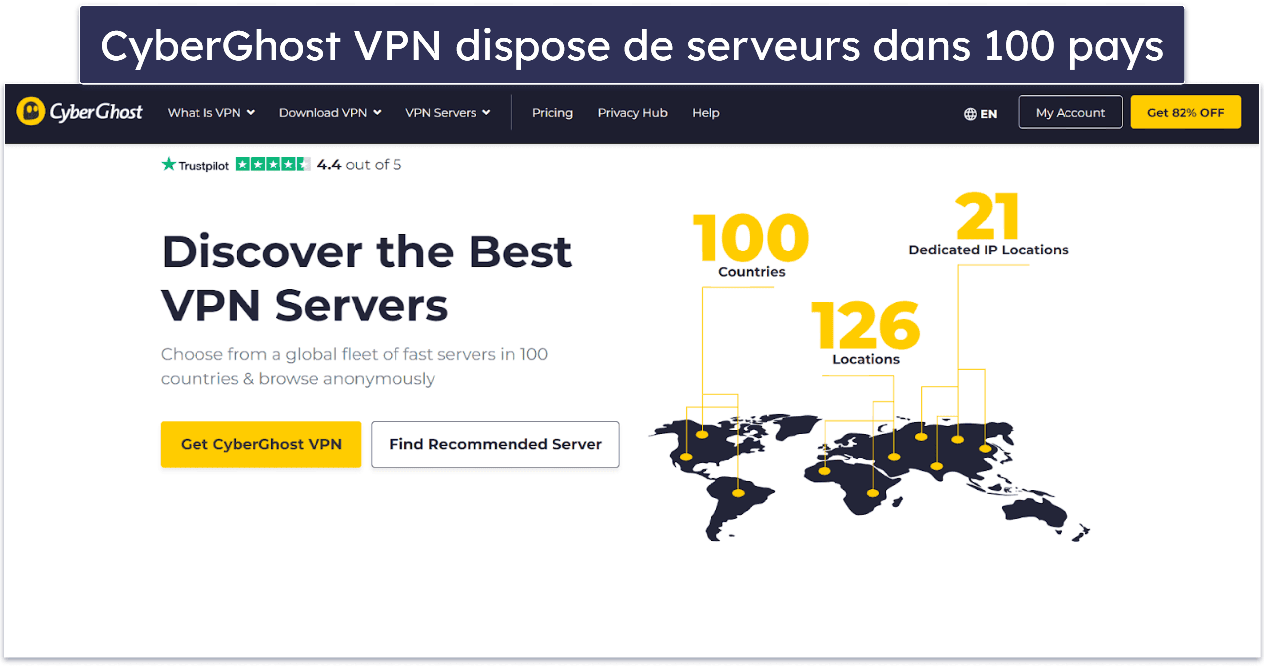 Serveurs et adresses IP de CyberGhost VPN