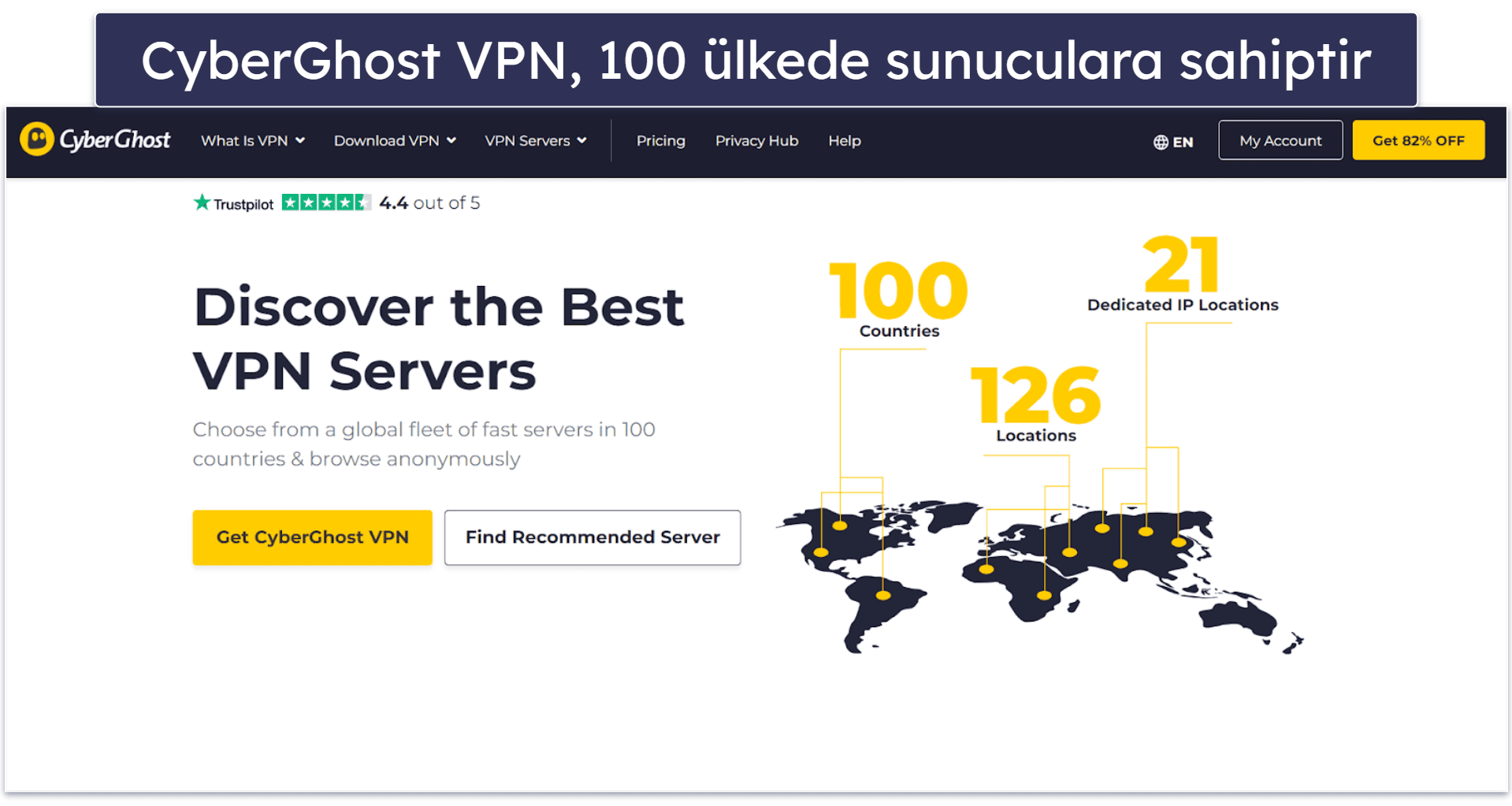 CyberGhost VPN Sunucuları ve IP Adresleri