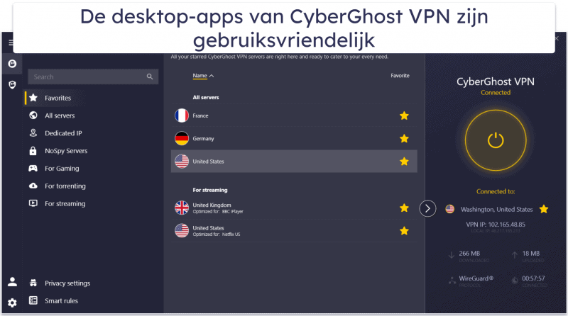 CyberGhost VPN – Gebruiksgemak: mobiele en desktop-apps