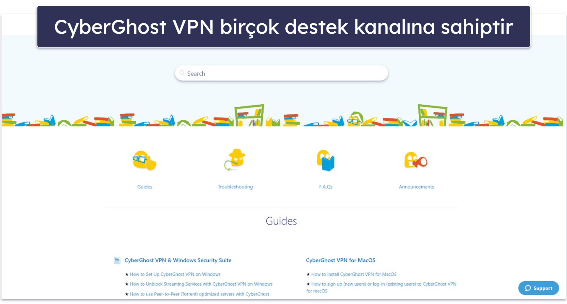 CyberGhost VPN Müşteri Destek Hizmetleri