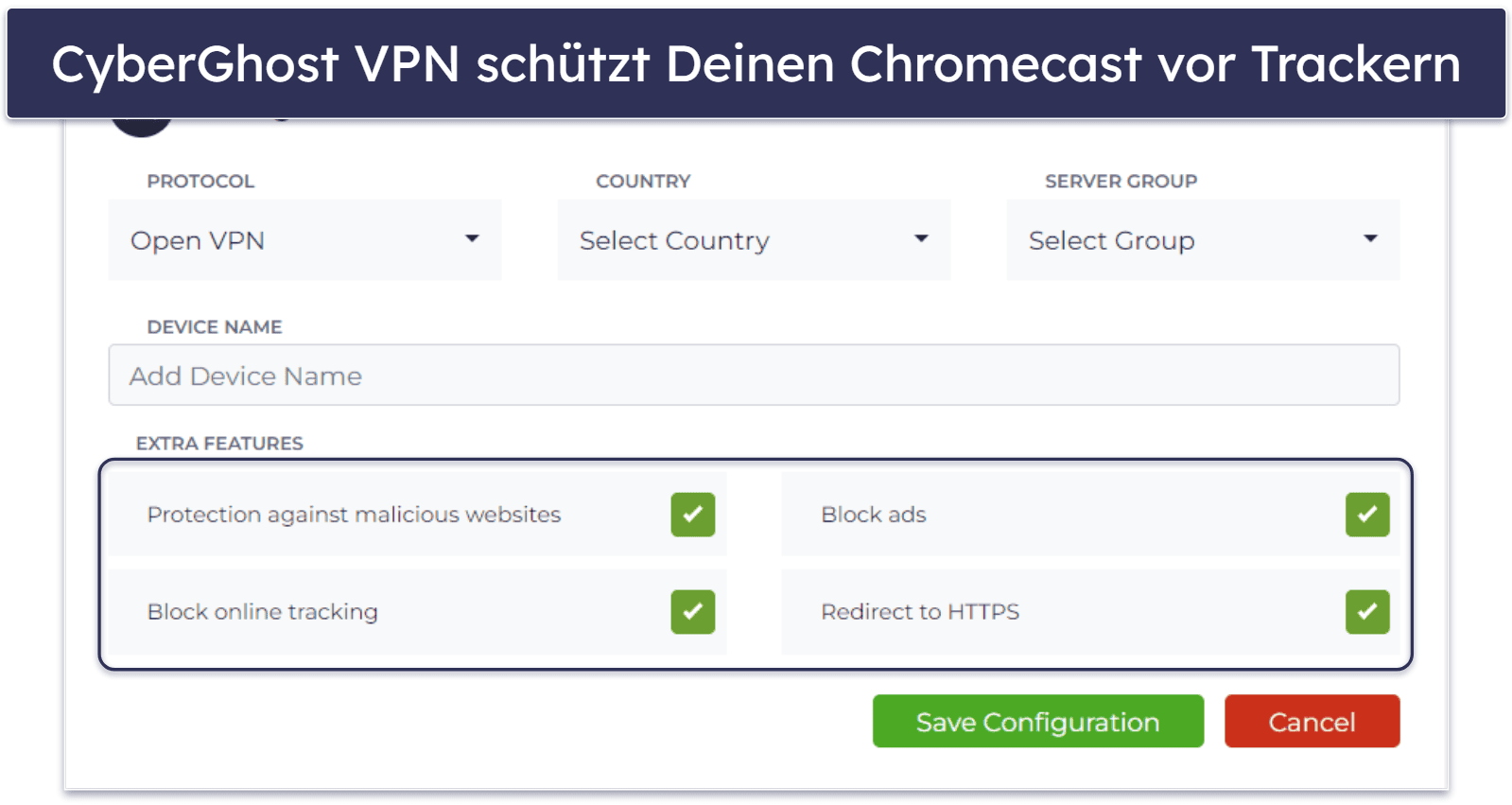 🥉3. CyberGhost VPN: bebnutzerfreundliche Einrichtung für Chromecast
