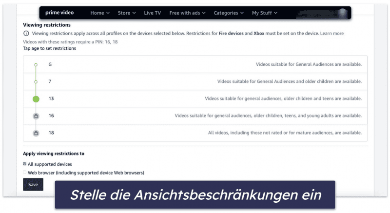 So richtest Du die Amazon Prime Kindersicherung ein