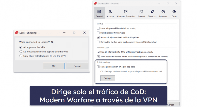 🥇 1. ExpressVPN: la mejor VPN en general para Call of Duty: Modern Warfare 3
