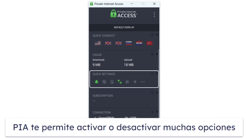 🥈 2. Private Internet Access: VPN personalizable + buenas velocidades de juego para CoD:MW