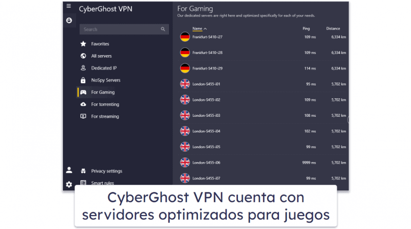 🥉 3. CyberGhost VPN: servidores optimizados para jugar a CoD: MW3