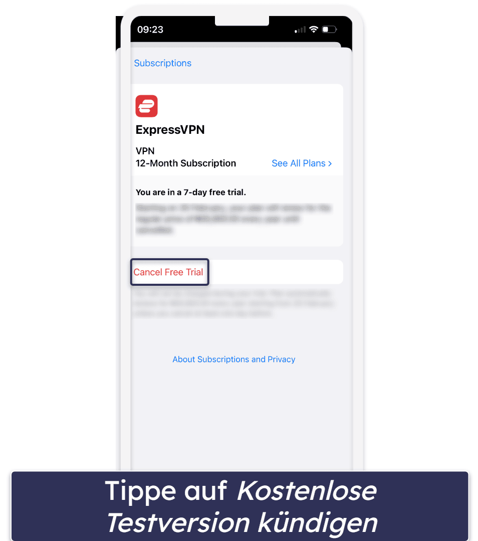 So nutzt Du die kostenlose 7-tägige Testversion von ExpressVPN (nur für Mobilgeräte)