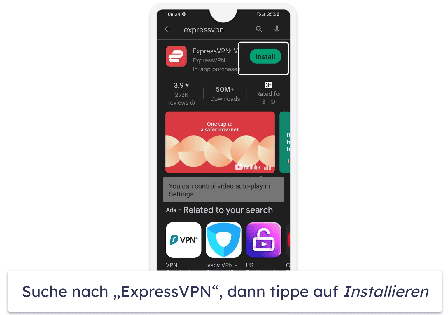 So nutzt Du die kostenlose 7-tägige Testversion von ExpressVPN (nur für Mobilgeräte)