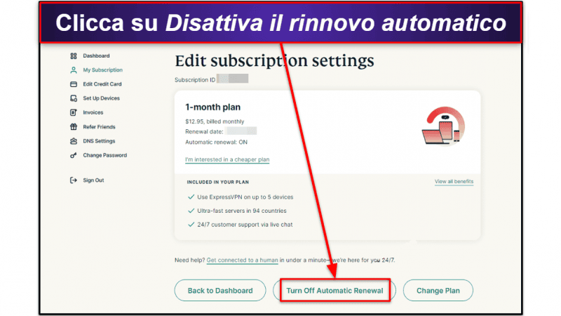 Come annullare l’abbonamento a ExpressVPN (guida dettagliata)
