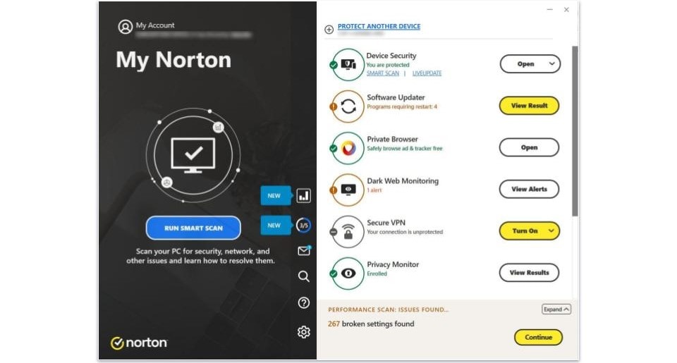 Norton 360 Ease of Use and Setup