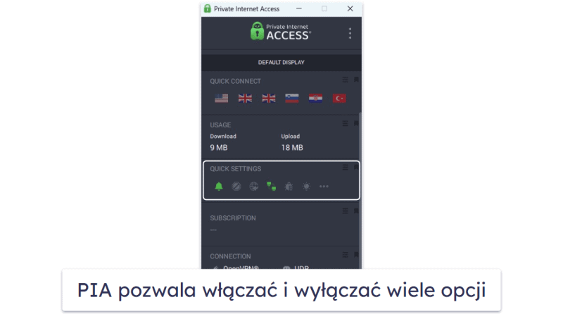 🥈 2. Private Internet Access: Konfigurowalny VPN + Dobre prędkości grania dla Call of Duty:MW