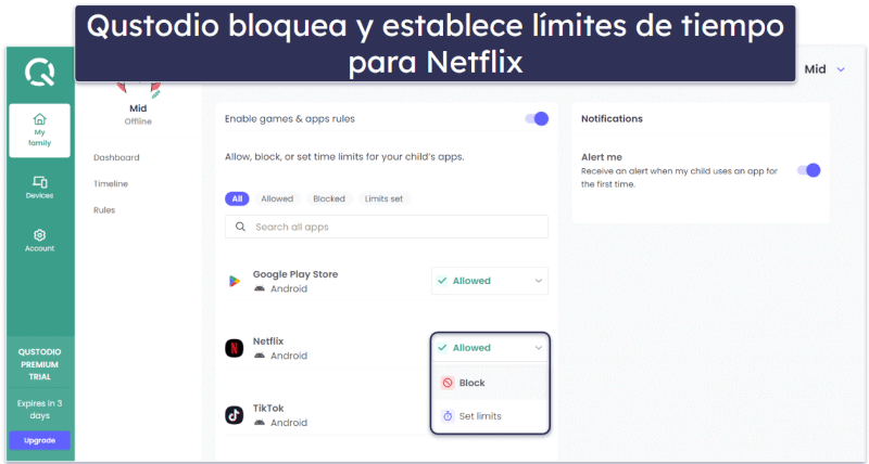 🥇1. Qustodio: la mejor aplicación de control parental para Netflix